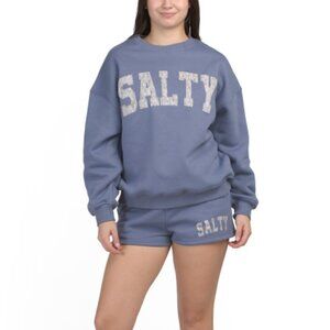 LE LIS 2pc Salty Camo Contrast Oversized Sweatshirt And Shorts Set